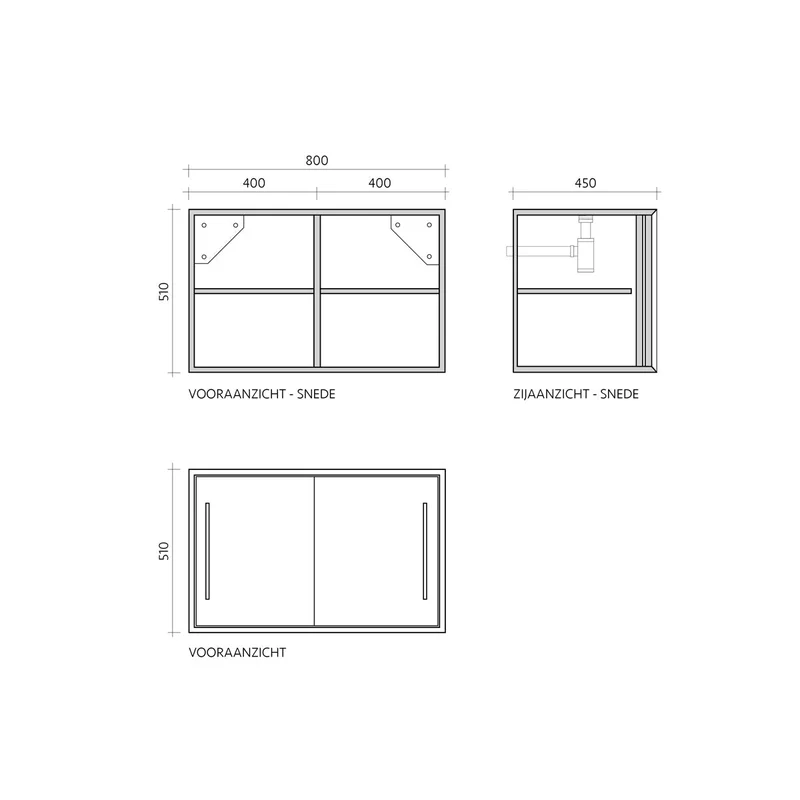 Mueble de baño Vintage Nestor - Teca - 80 cm