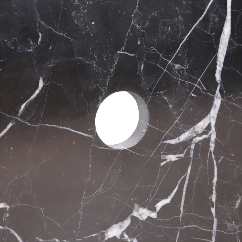 Plato de lavabo de mármol Marcel - Negro - 80cm