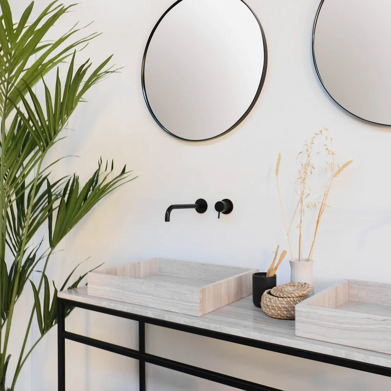 Plato de lavabo de mármol Marcel - Mármol Beige - 150cm