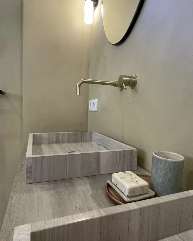 Lavabo de baño - Mármol beige - George