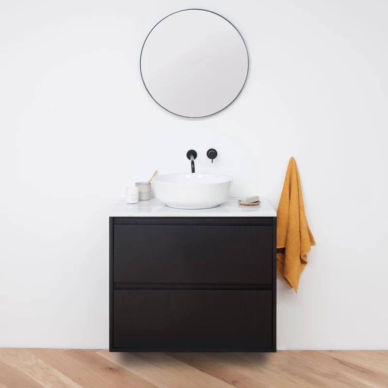 Mueble de baño negro ANN - (80cm) - Roble negro