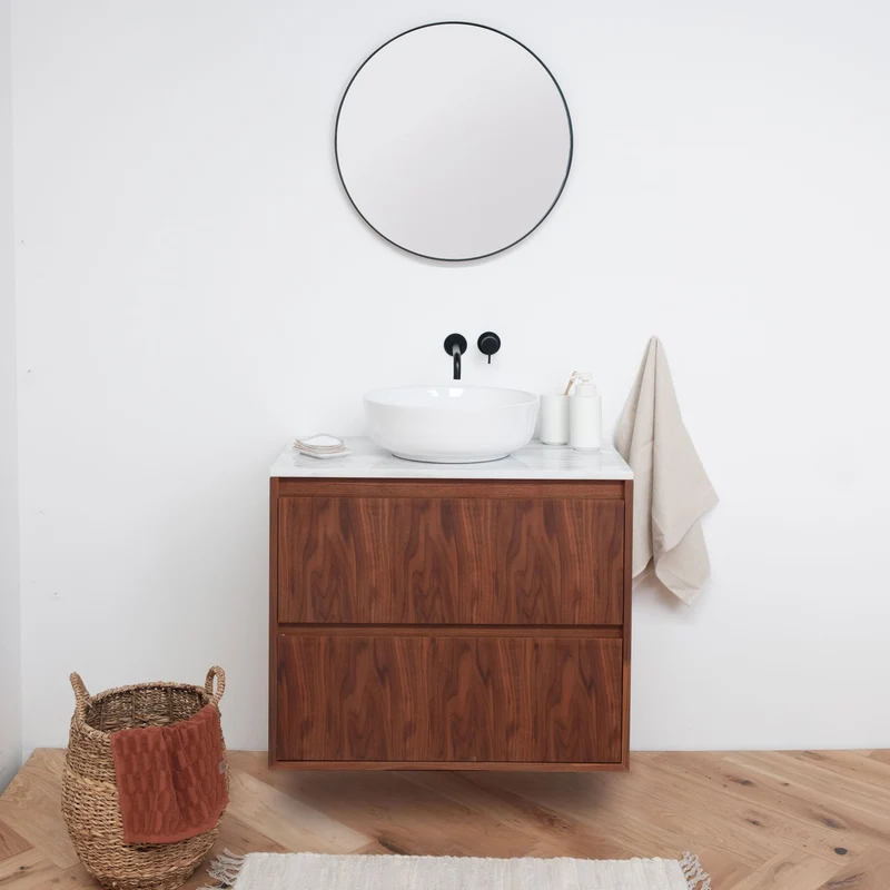 Mueble de lavabo - ANN - Nogal - 80 cm