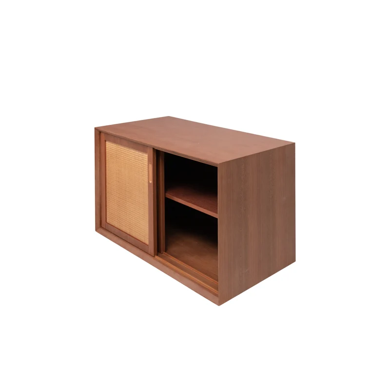 Mueble de baño Vintage Nestor - Teca - Ratán - 80 cm