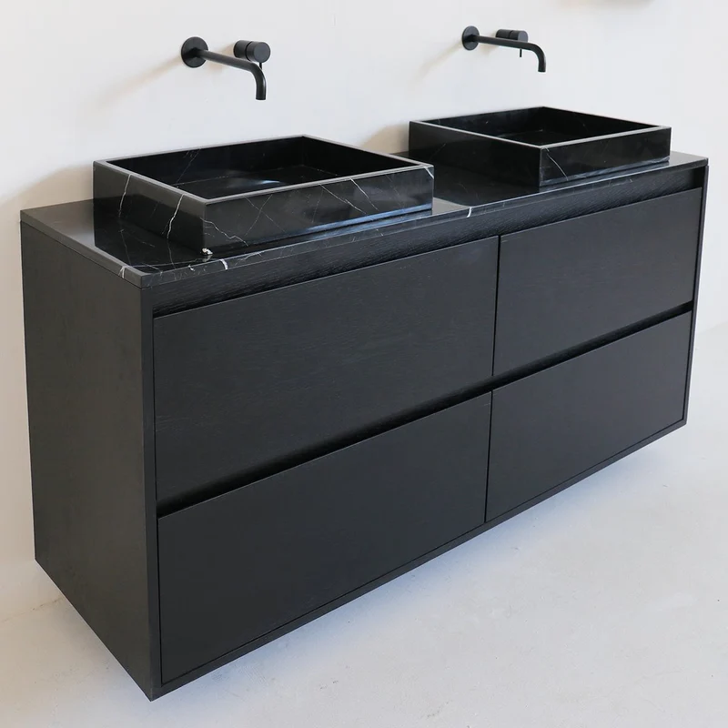 Plato de lavabo Mármol Negro - Marcel - 150 cm