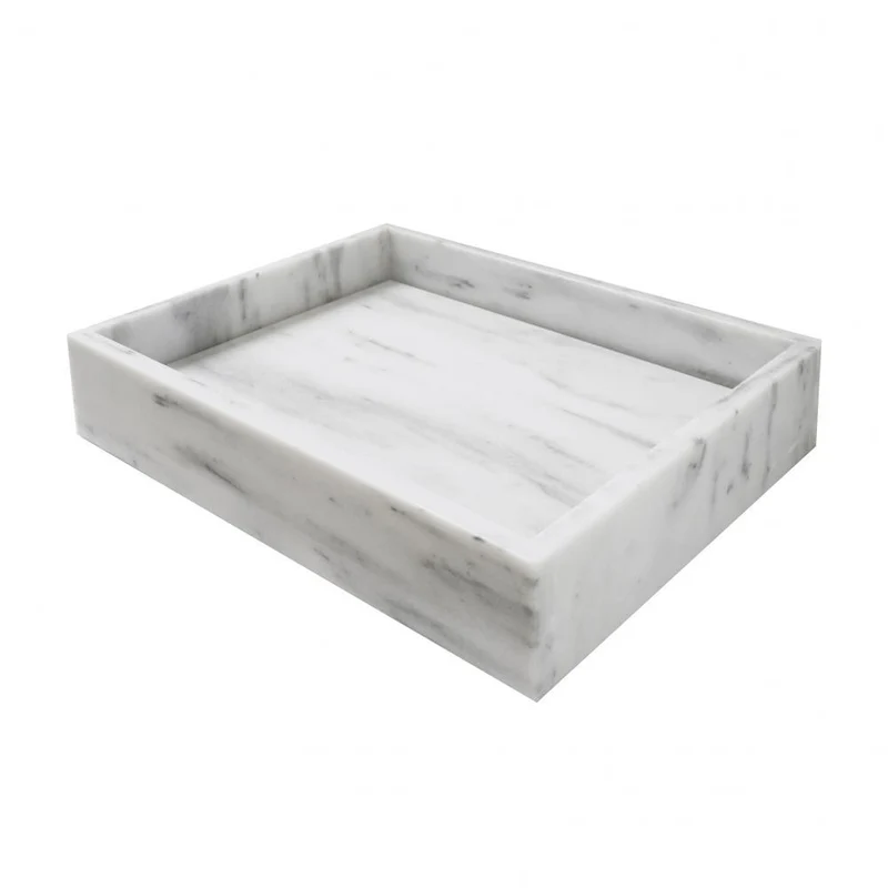 Lavabo de mármol blanco George - Con placa base