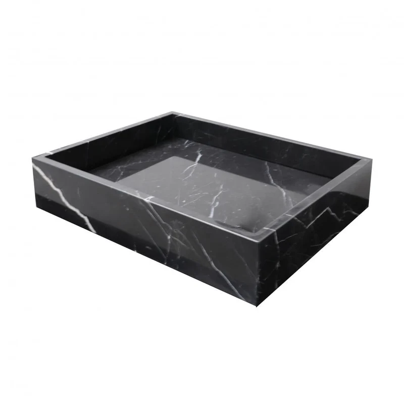 Lavabo Mármol Negro - George - Con placa base