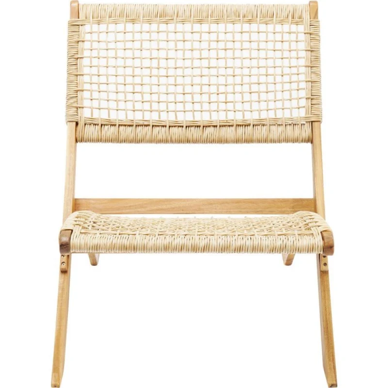 Silla Plegable de Madera para Exterior Vora, Crudo, Diseño Rústico y Moderno