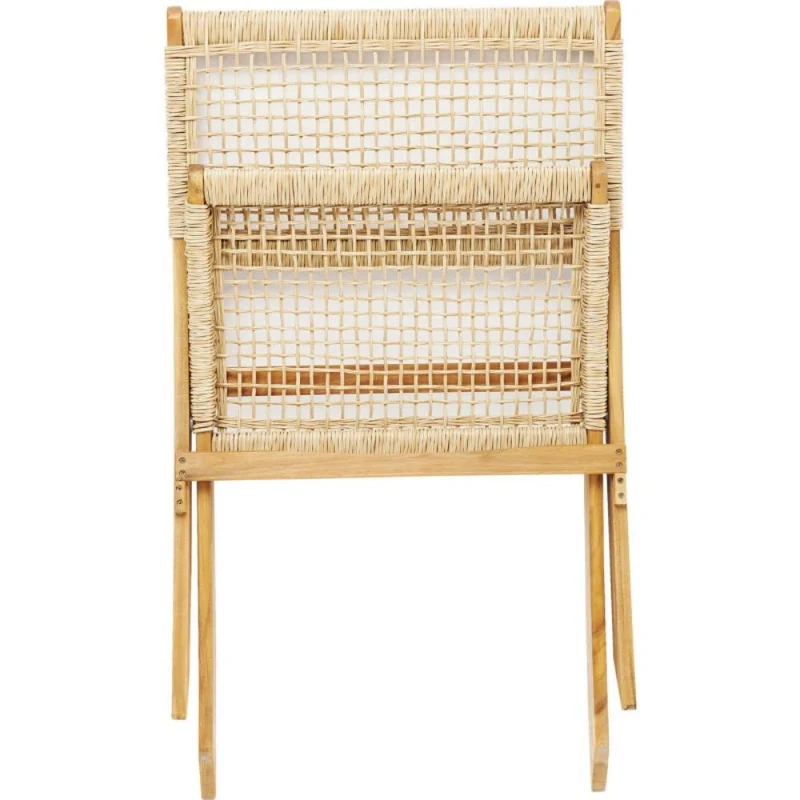 Silla Plegable de Madera para Exterior Vora, Crudo, Diseño Rústico y Moderno