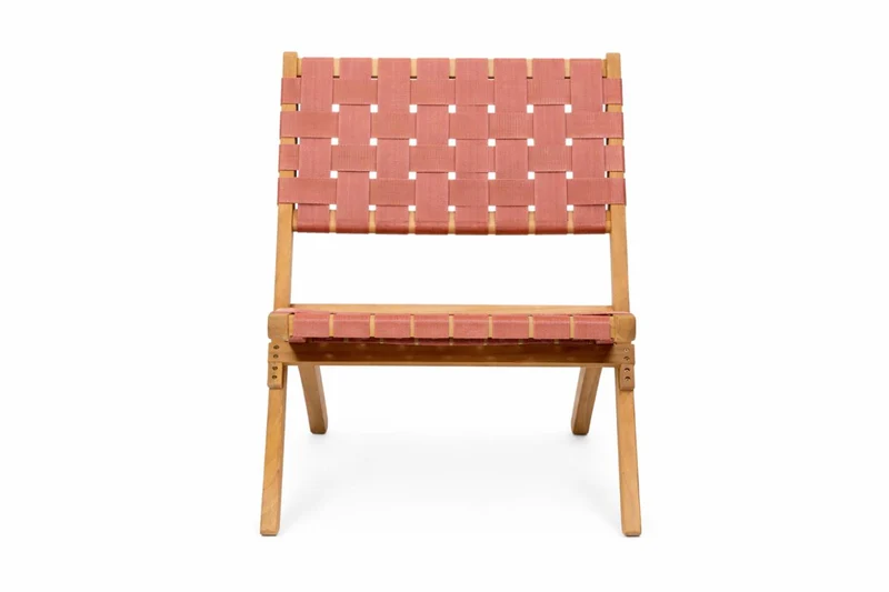 Silla Plegable de Madera para Exterior Eris, Terracota, Diseño Fresco y Moderno