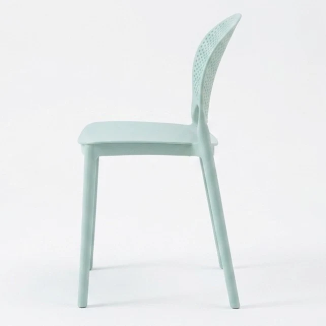 Set de 4 Sillas Florida, Color Azul Claro, con Espaldar y Diseño Moderno