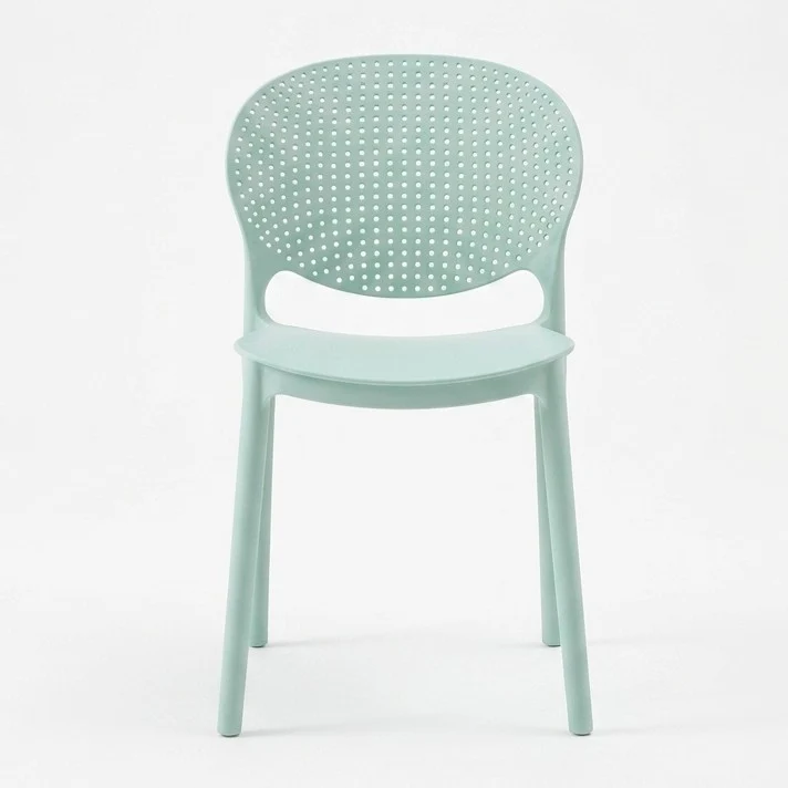 Set de 4 Sillas Florida, Color Azul Claro, con Espaldar y Diseño Moderno