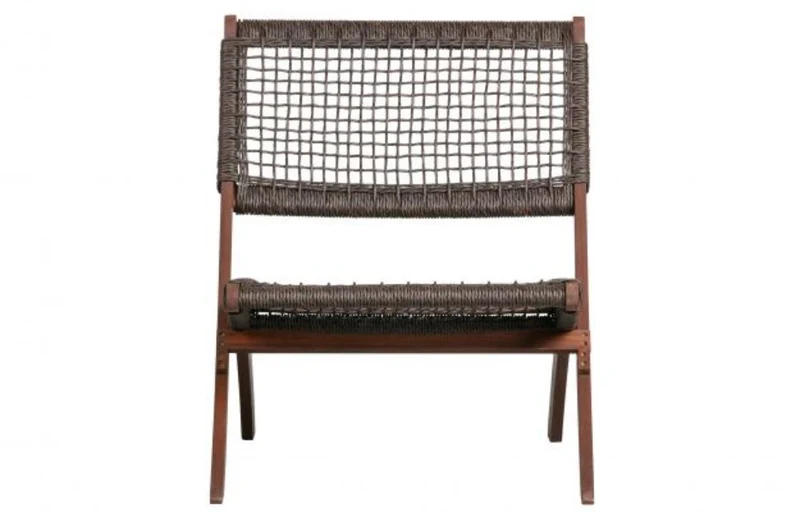 Silla Plegable de Madera para Exterior Vora, Mocha, Diseño Rústico y Moderno