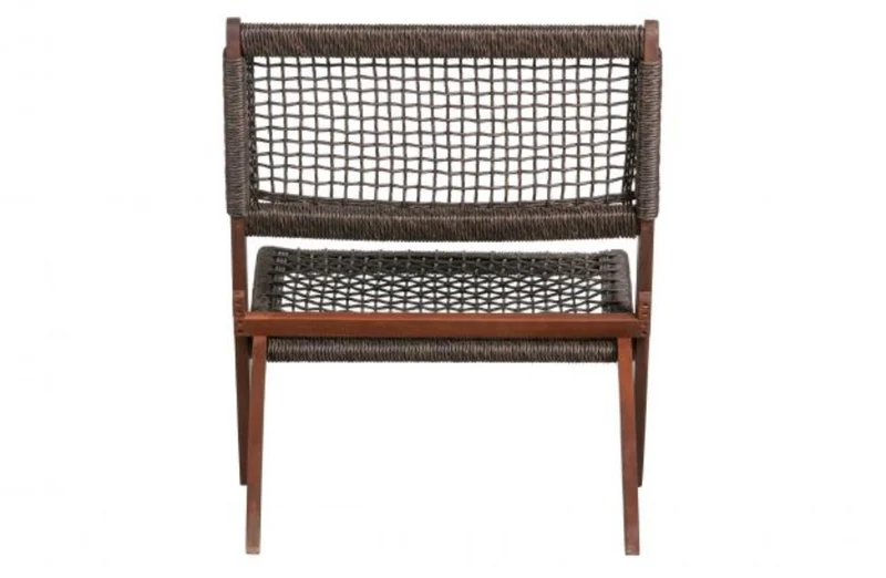 Silla Plegable de Madera para Exterior Vora, Mocha, Diseño Rústico y Moderno