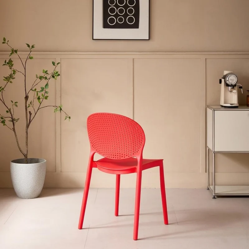 Set de 2 Sillas Florida, Color Rojo, con Espaldar y Diseño Moderno