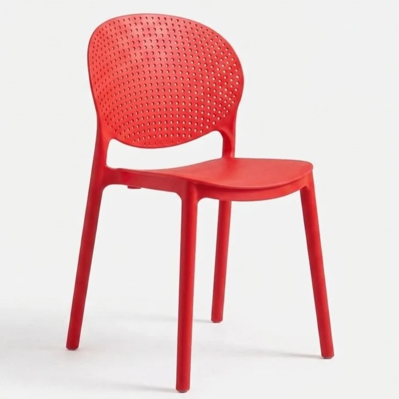 Set de 2 Sillas Florida, Color Rojo, con Espaldar y Diseño Moderno