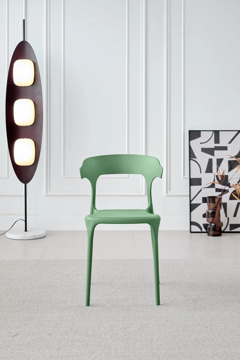 Set de 4 Sillas Elena, Color Verde, Diseño Moderno