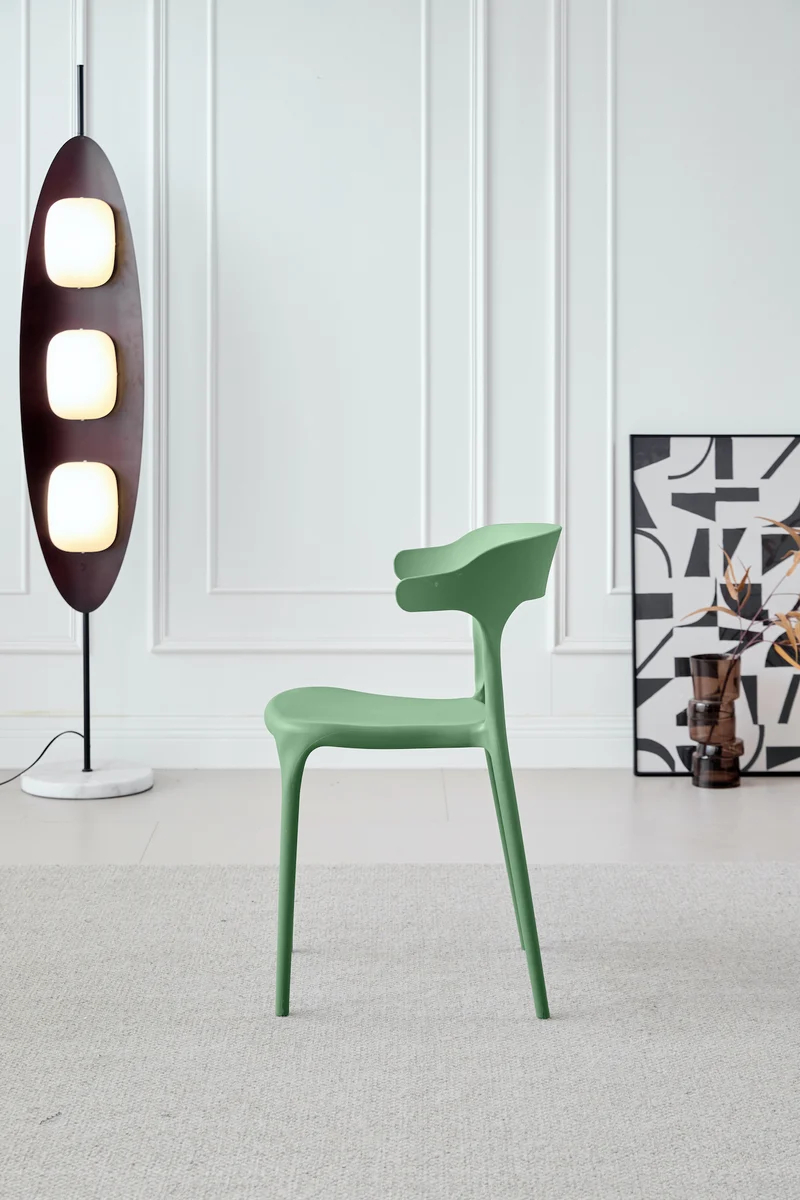 Set de 4 Sillas Elena, Color Verde, Diseño Moderno