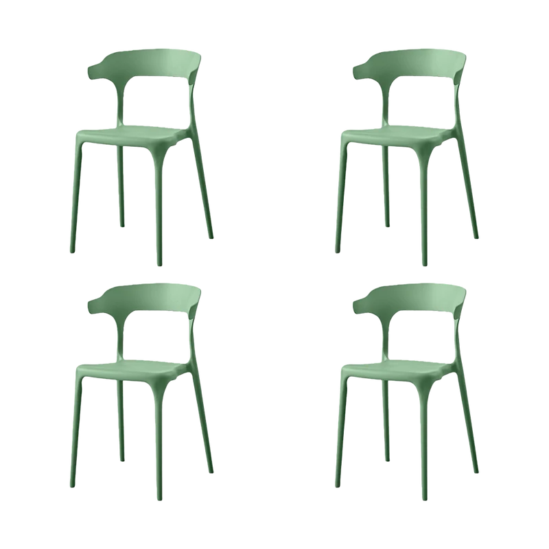 Set de 4 Sillas Elena, Color Verde, Diseño Moderno