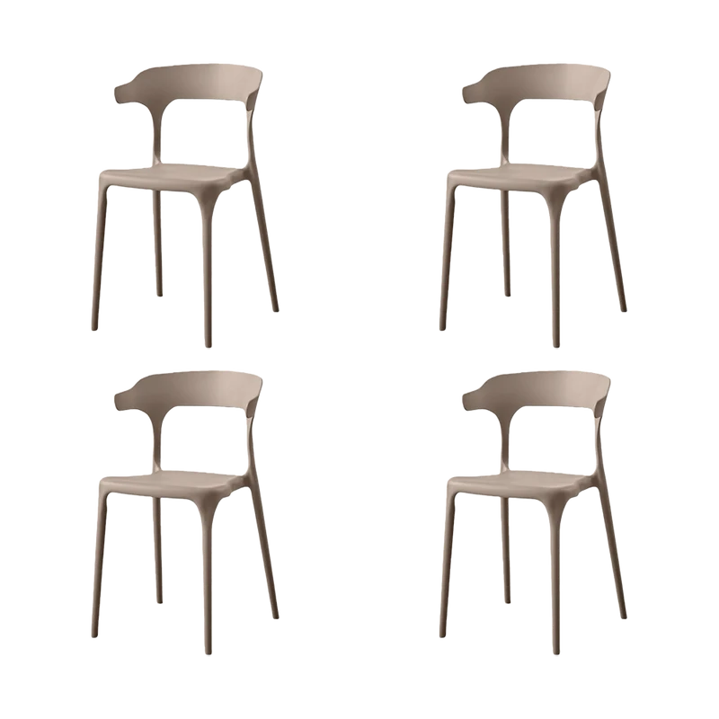 Set de 4 Sillas Elena, Color Taupe, Diseño Moderno