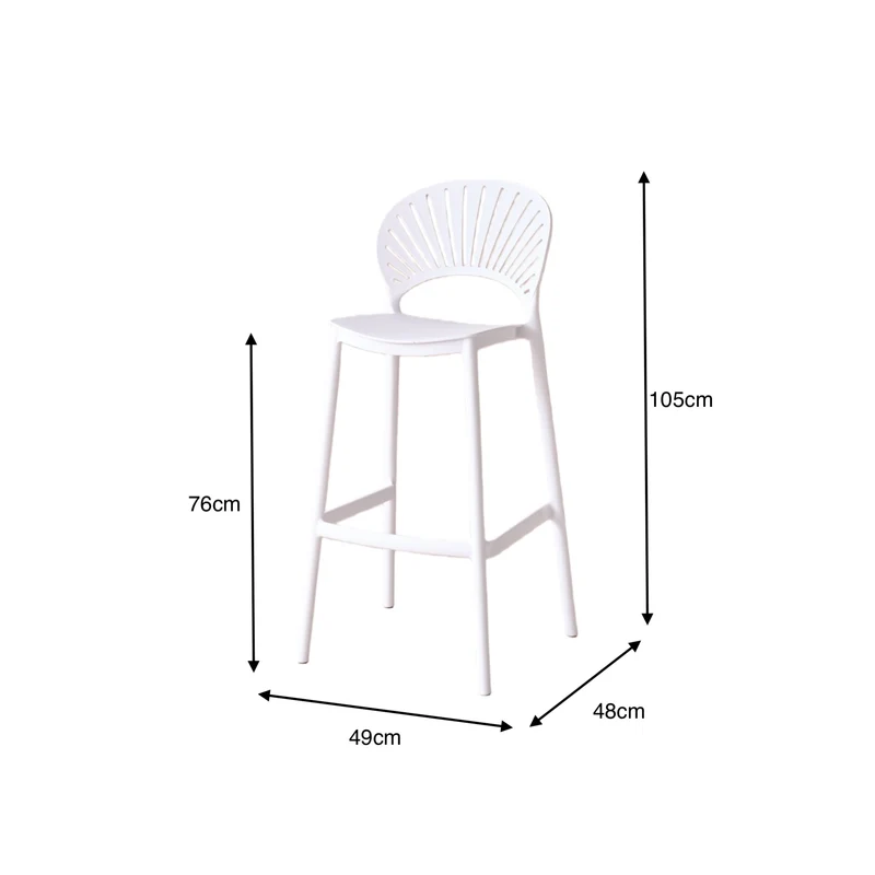 Set de 2 Sillas para Bar Paraíso, Color Blanco, Diseño Moderno