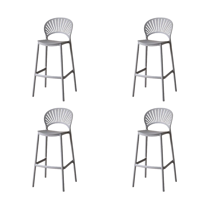 Set de 4 Sillas para Bar Paraíso, Color Gris Oscuro, Diseño Moderno
