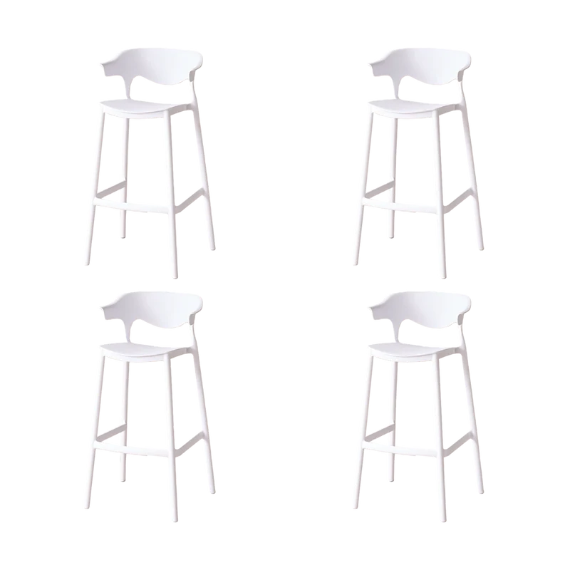 Set de 4 Sillas para Bar Elena, Color Blanco, Diseño Moderno