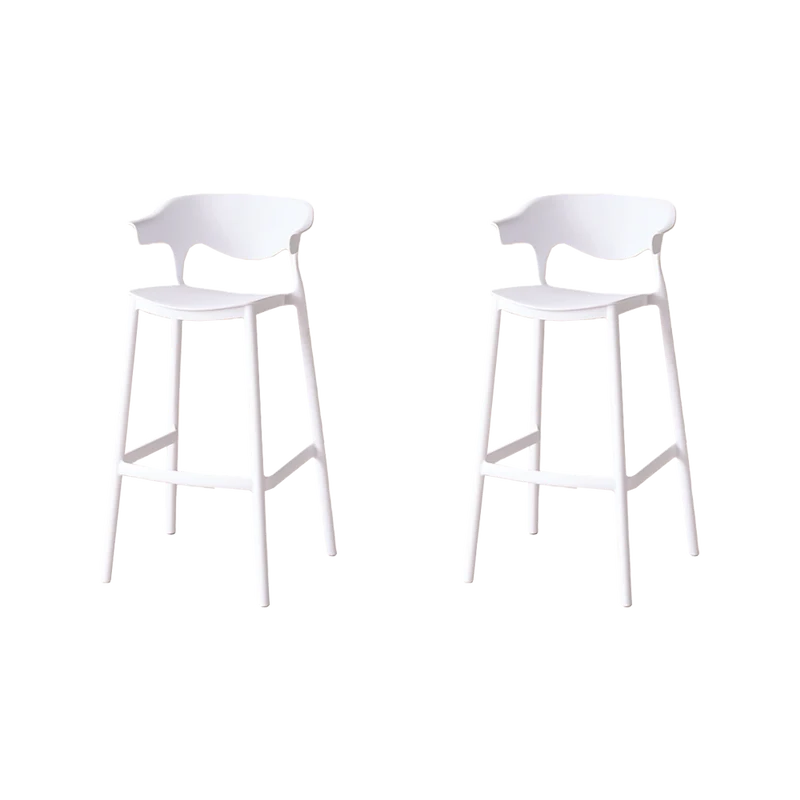 Set de 2 Sillas para Bar Elena, Color Blanco, Diseño Moderno