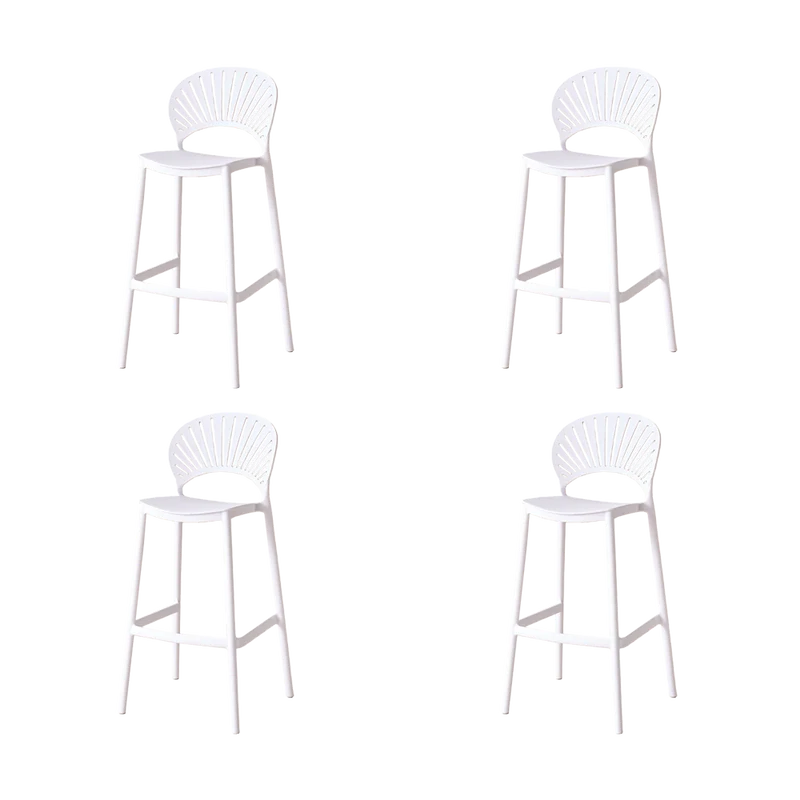 Set de 4 Sillas para Bar Paraíso, Color Blanco, Diseño Moderno
