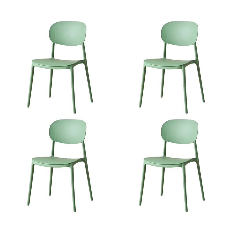 Set de 4 Sillas Milán, Color Verde, con Espaldar y Diseño Moderno