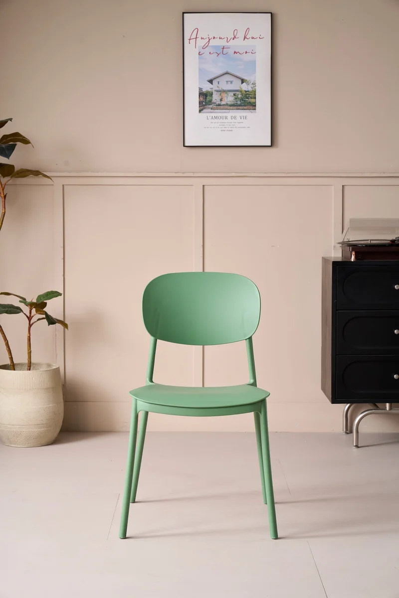 Set de 2 Sillas Milán, Color Verde, con Espaldar y Diseño Moderno