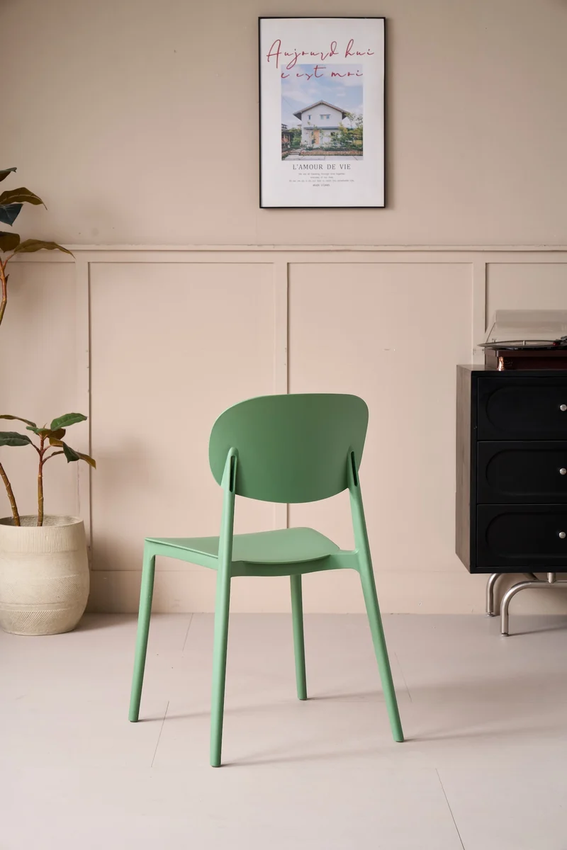 Set de 2 Sillas Milán, Color Verde, con Espaldar y Diseño Moderno
