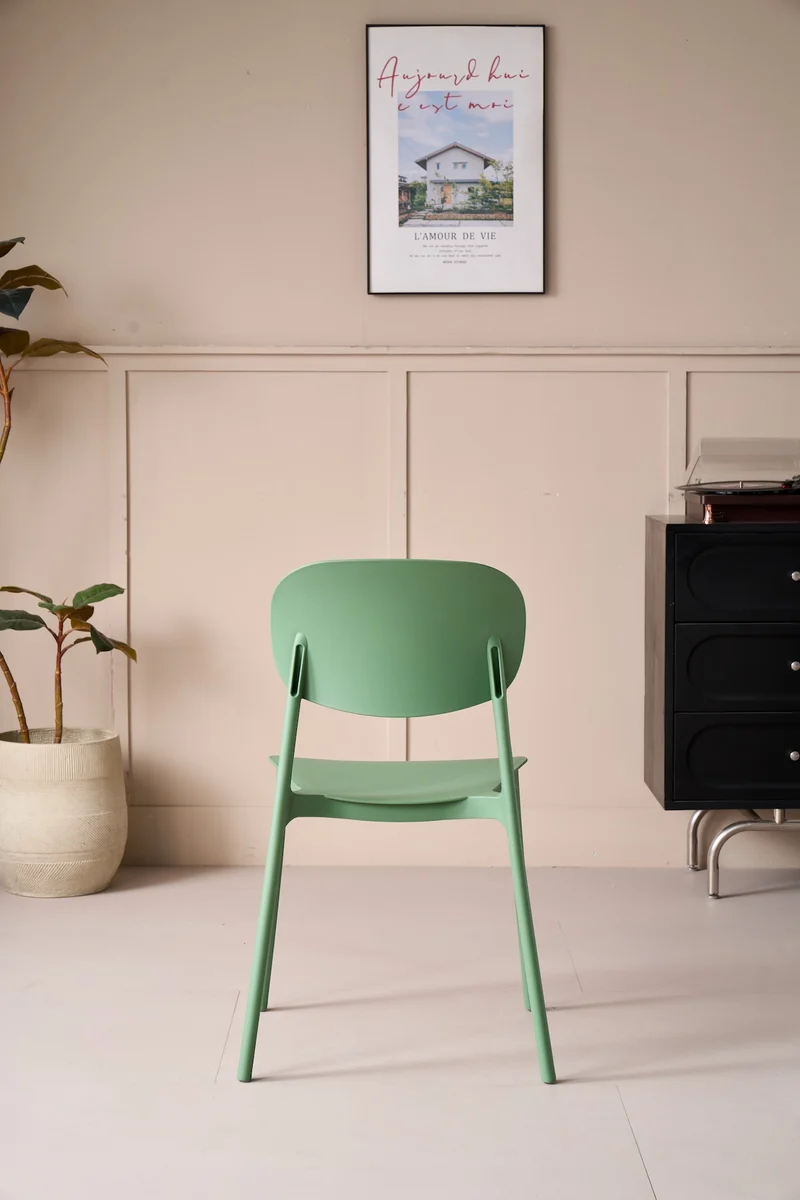 Set de 2 Sillas Milán, Color Verde, con Espaldar y Diseño Moderno