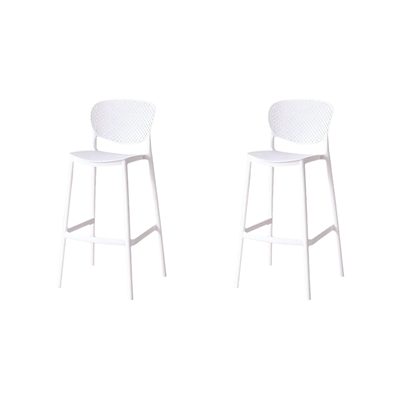 Set de 2 Sillas para Bar Río, Color Blanco, Diseño Moderno