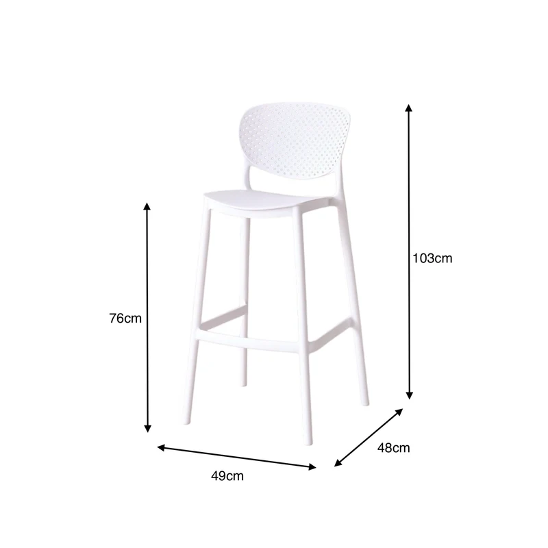 Set de 2 Sillas para Bar Río, Color Blanco, Diseño Moderno