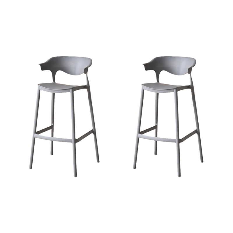 Set de 2 Sillas para Bar Elena, Color Gris Oscuro, Diseño Moderno