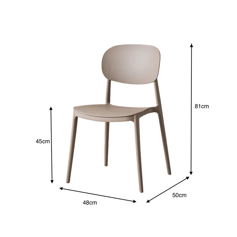 Set de 4 Sillas Milán, Color Taupe, con Espaldar y Diseño Moderno