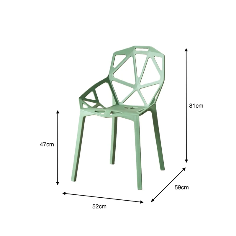 Set de 2 Sillas Roxy, Color Verde, con Espaldar y Diseño Moderno