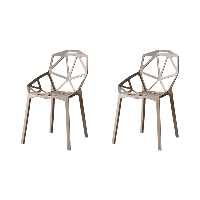 Set de 2 Sillas Roxy, Color Taupe, con Espaldar y Diseño Moderno