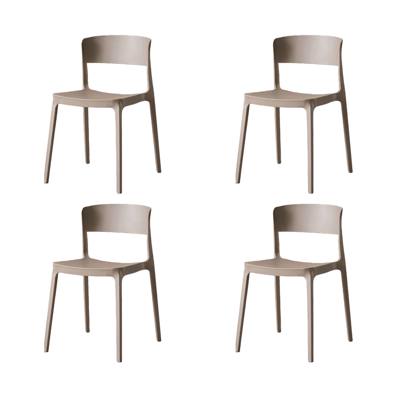Set de 4 Sillas Mónaco, Color Taupe, con Espaldar y Diseño Moderno