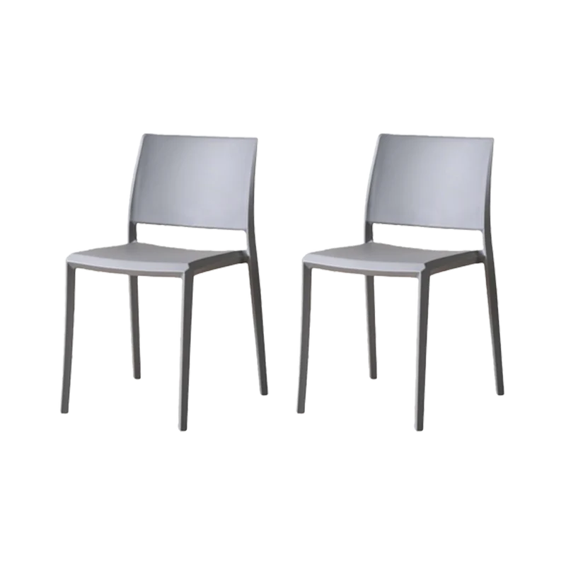 Set de 2 Sillas Toledo, Color Gris, con Espaldar Liso y Cuadrado, Diseño Moderno