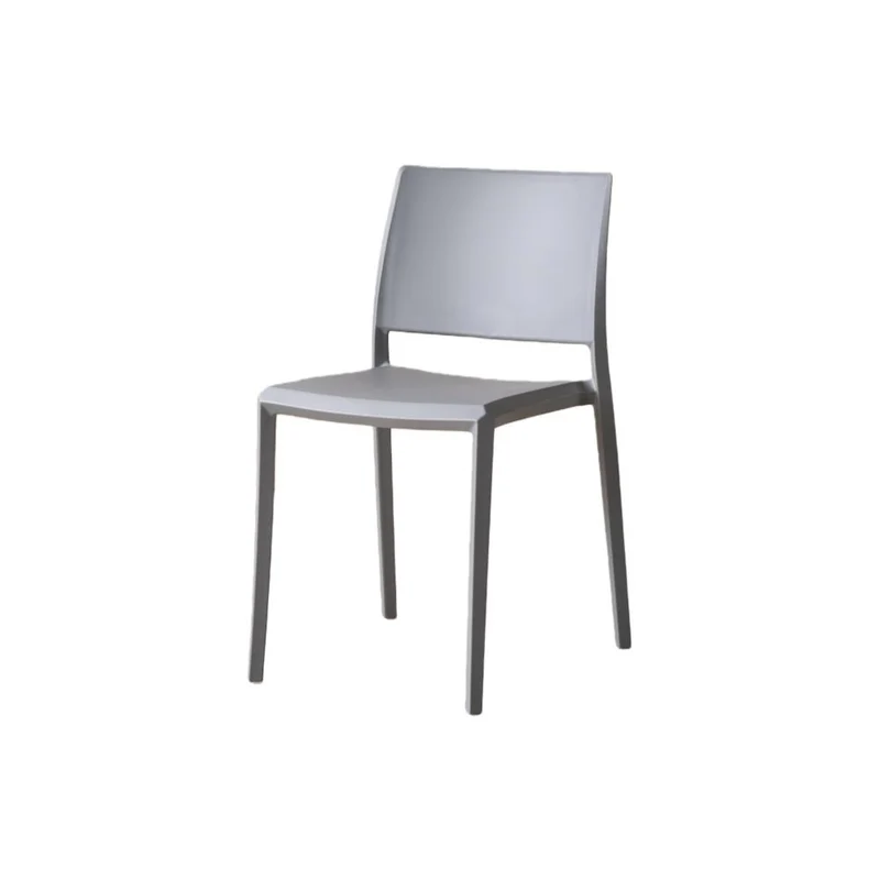 Set de 2 Sillas Toledo, Color Gris, con Espaldar Liso y Cuadrado, Diseño Moderno
