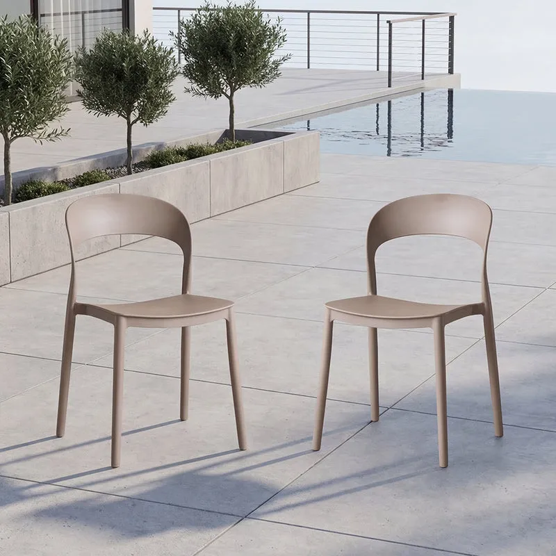 Set de 2 Sillas Sevilla, Color Taupe, con Espaldar Liso y Diseño Minimalista