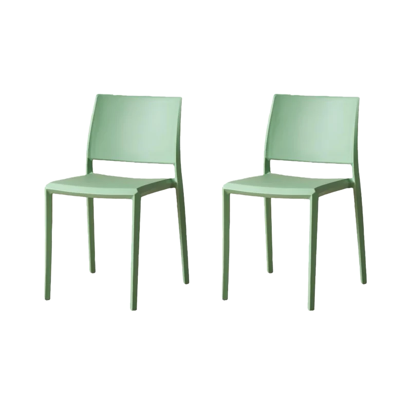 Set de 2 Sillas Toledo, Color Verde, con Espaldar Liso y Cuadrado, Diseño Moderno