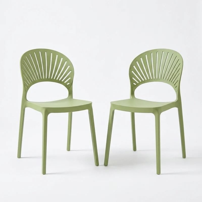 Set de 2 Sillas Paraíso, Color Verde, con Espaldar y Diseño Moderno