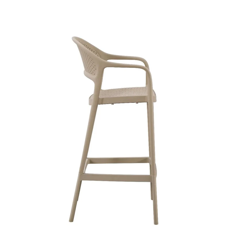 Set de 2 Sillas para Bar Curitiva, Taupe, con Reposa Pies Doble Proposito