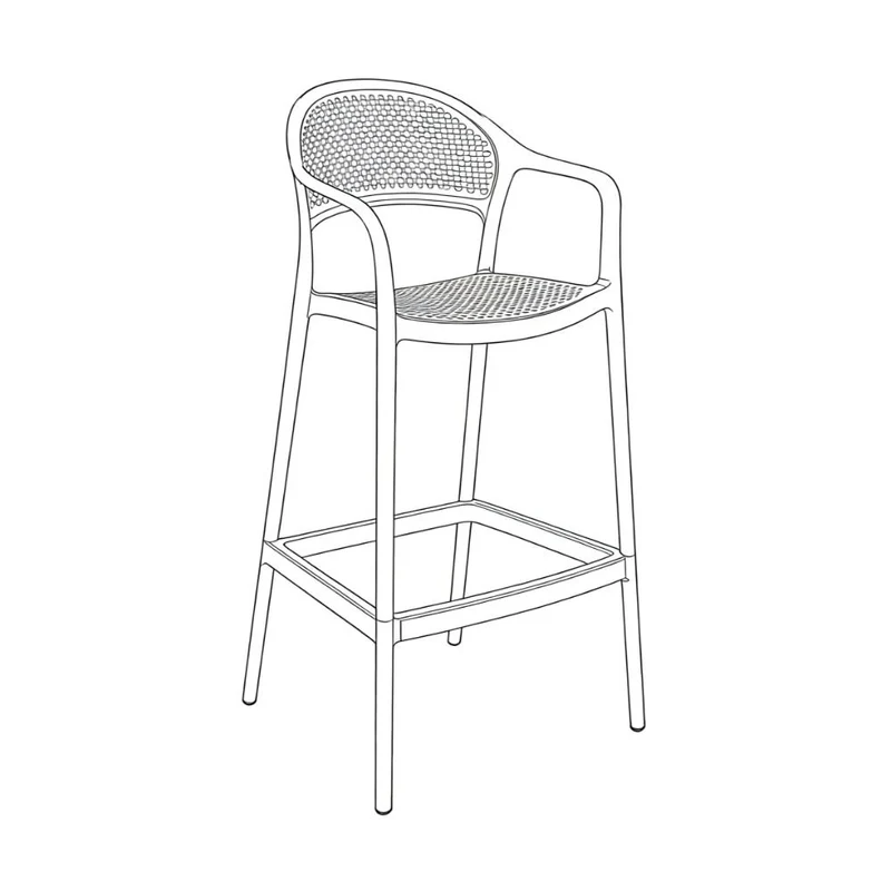 Set de 2 Sillas para Bar Curitiva, Taupe, con Reposa Pies Doble Proposito