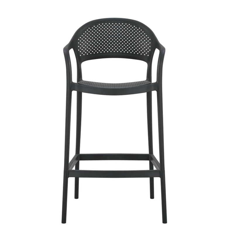 Set de 4 Sillas para Bar Curitiva, Negro, con Reposa Pies Doble Proposito