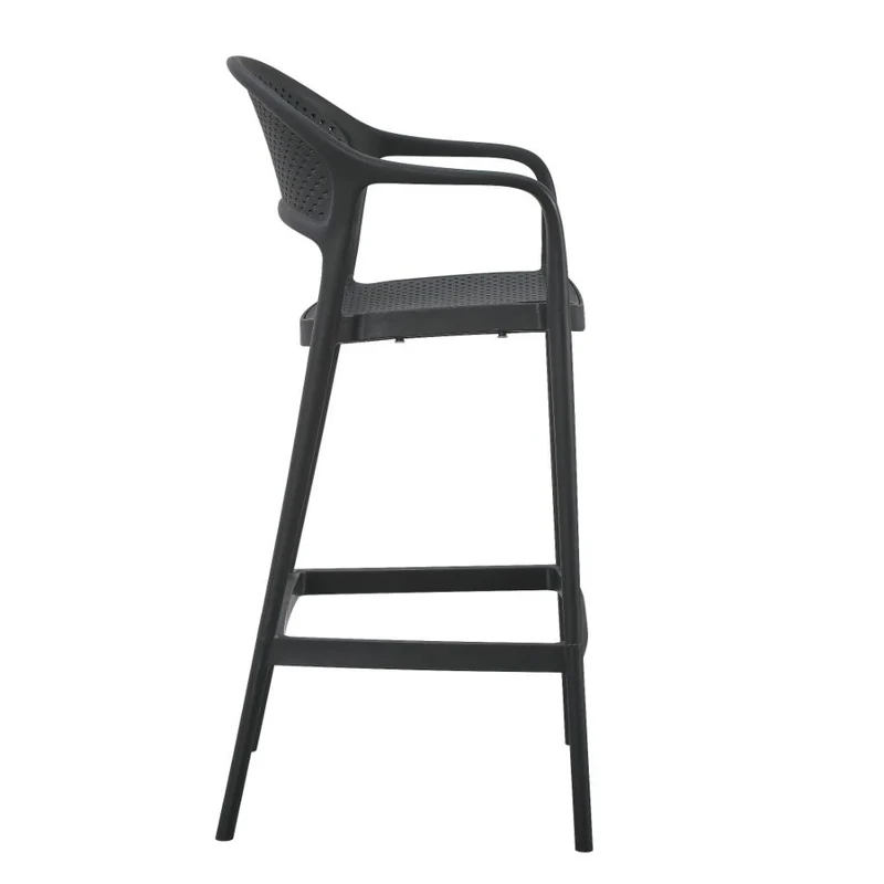 Set de 4 Sillas para Bar Curitiva, Negro, con Reposa Pies Doble Proposito
