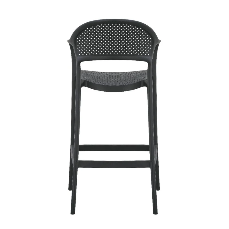 Set de 4 Sillas para Bar Curitiva, Negro, con Reposa Pies Doble Proposito