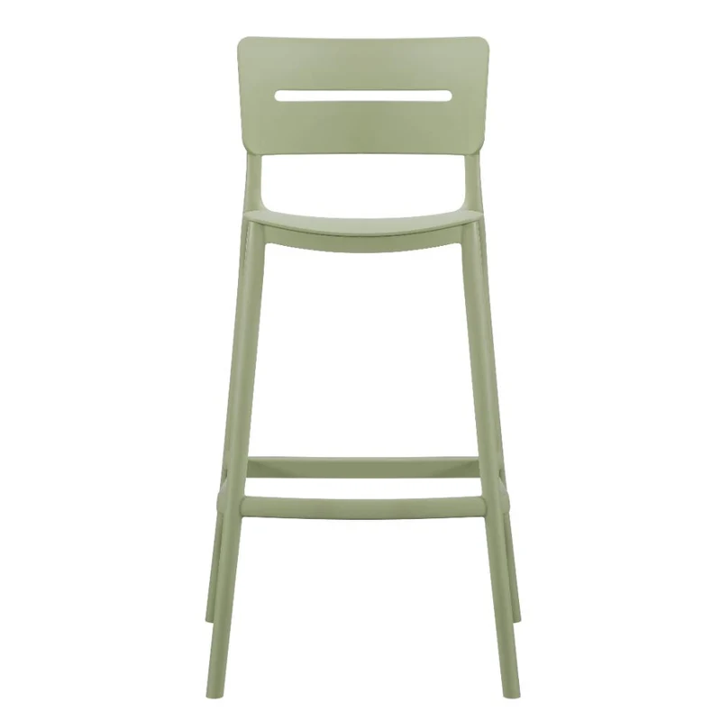 Set de 2 Sillas para Bar Manila, Verde, con Espaldar Rectangular y Diseño Moderno